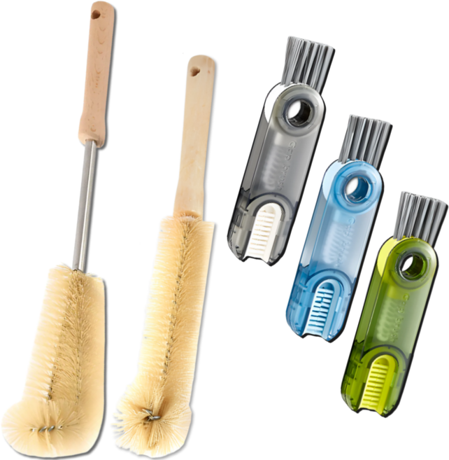 펴나나다 텀블러 물병 세척솔 3종 세트, 혼합색상, 1세트