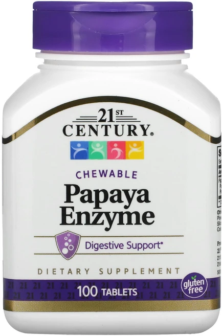 21세기 센트리 츄어블 파파야 엔자임 100 타블렛, 1개, 100정 - 쿠팡