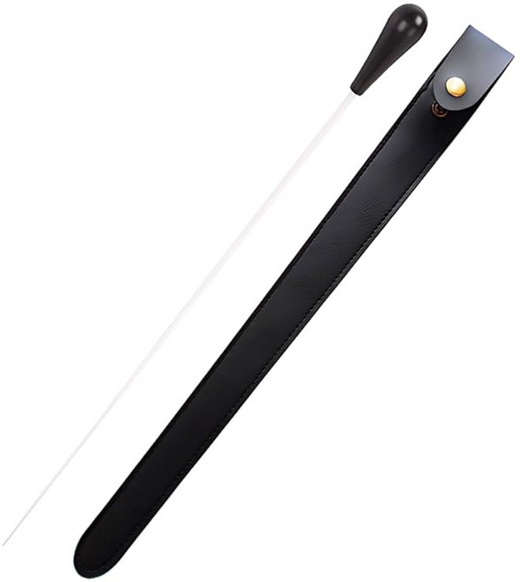 Chicer 지휘봉 케이스포함 택트 배턴 경량 고강도 그라스 화이버 PU 가죽케이스 385mm