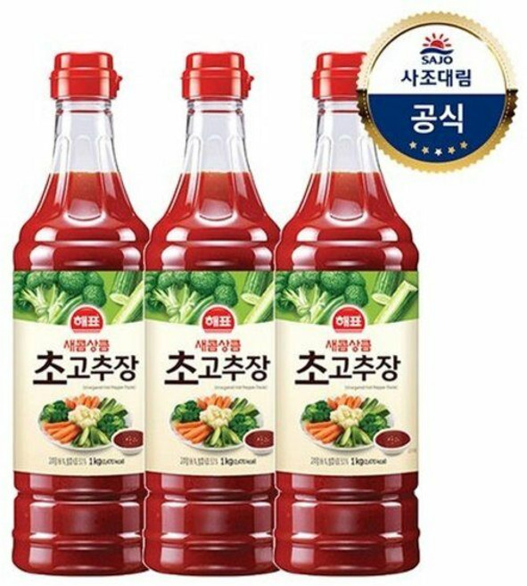 [사조대림] 순창궁 새콤상큼 초고추장1KG x3개, 3개, 1kg