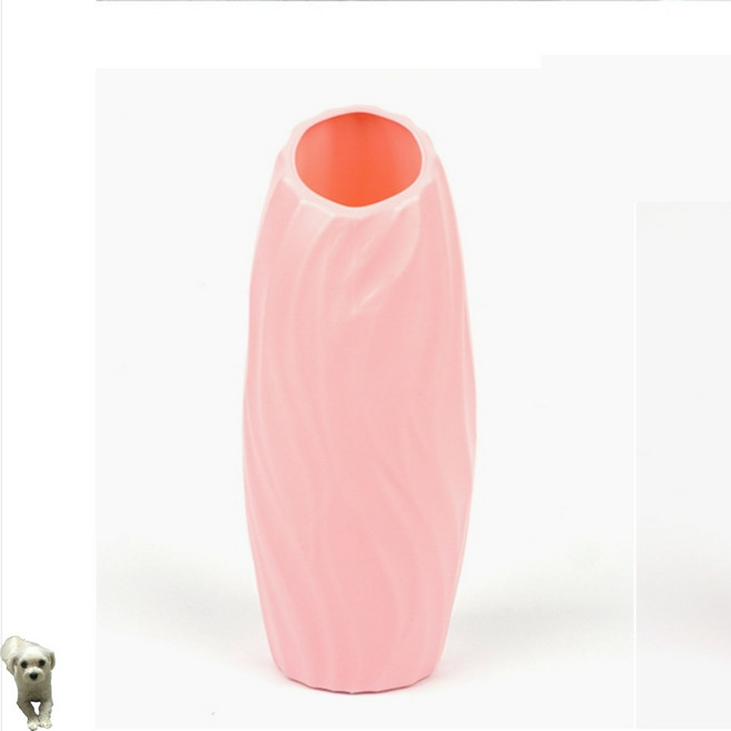 꿀이맘투 플라스틱 화병 꽃병 타원형 조화장식, 그레이