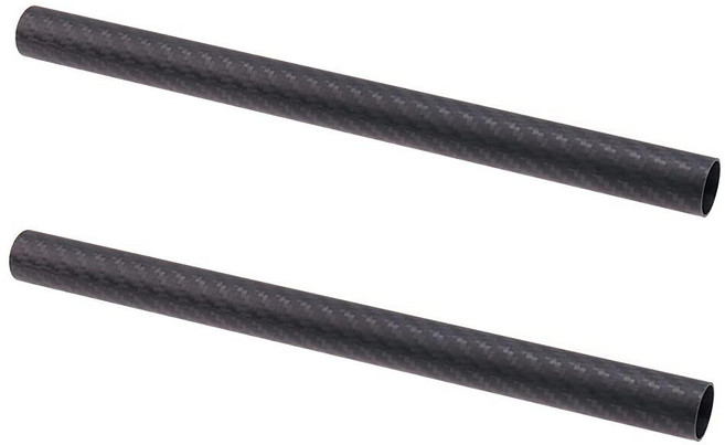 FocusFoto 15mm 탄소 섬유 로드 40cm/16인치 길이 15mm 로드 레일 지원 시스템 DSLR 카메라 리그(2팩), Length 20cm/8inch, 지름 15mm