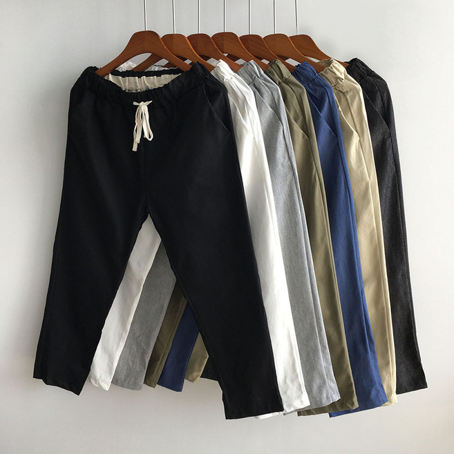 황제패밀리 여름용 시원한 남자 데일리 린넨 밴딩 바지