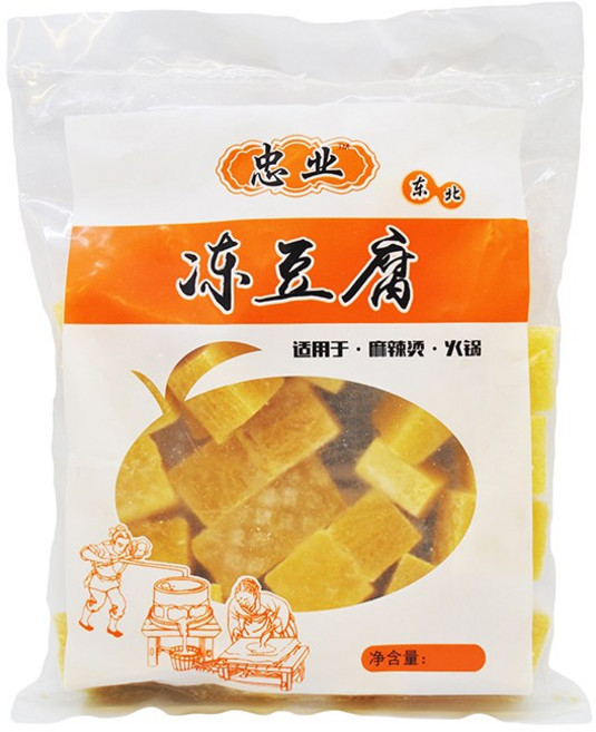 천미방 중국식품 총업 냉동두부 동두부 얼린두부 루수두부 마라탕재료 훠궈재료, 500g, 1개