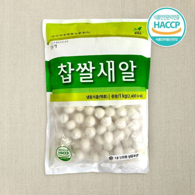 참앤찬 쫄깃한 국산 찹쌀 새알심 1kg, 1개