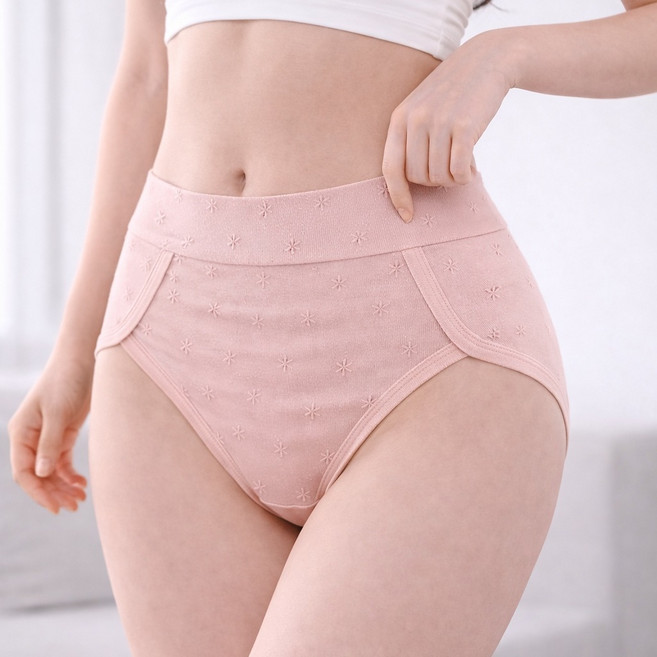 林柏 加大尺碼石墨烯純棉女內褲 中高腰設計 2XL-4XL 多色選擇, 高腰-紫