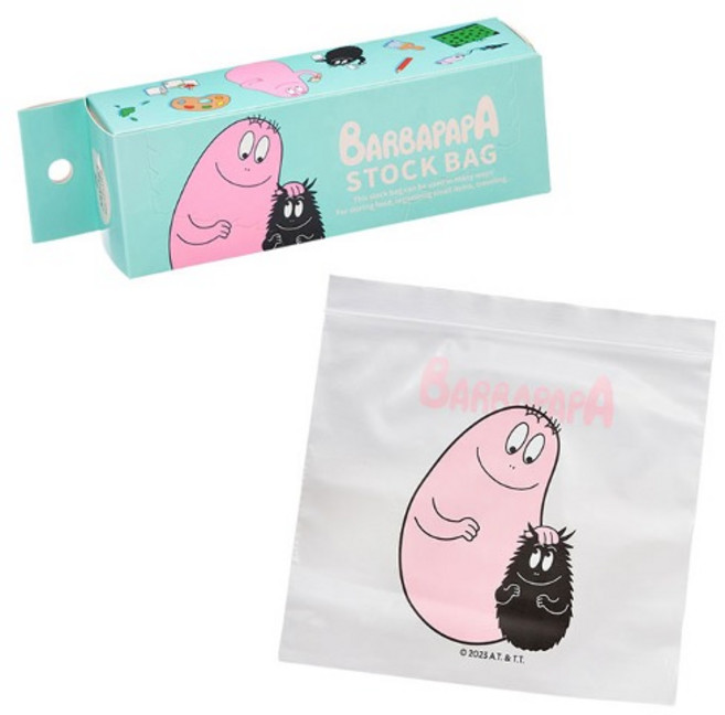 일본 수입 BARBAPAPA 바바파파 스톡백 지퍼백 S