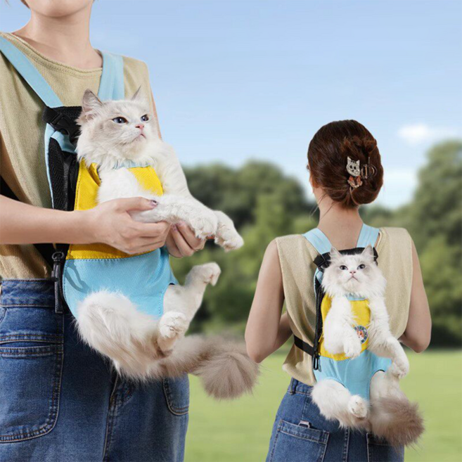 LX1329 손이 자주가는 귀엽고 가벼운 애견 애묘 강아지 외출가방, 1개, 옐로우 블루