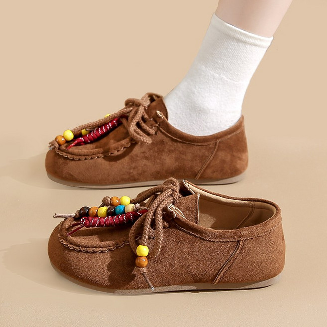 Modern Fashion 여성 귀여운 플랫 로퍼 빈티지 편한 단화 D83