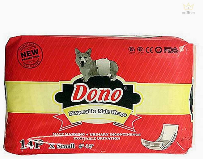 부명 도노 강아지 기저귀 수컷용 매너패드 애견 벨트 XS 14매 도노스프레이