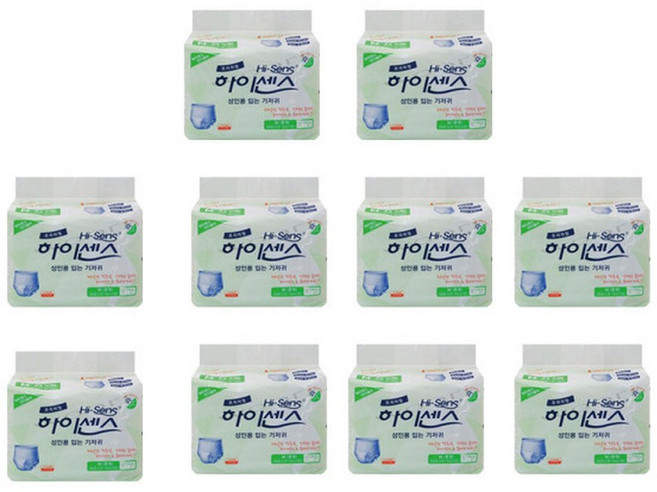 하이센스 입는 언더웨어 요실금 팬티 외출용 남여 어른 성인용 기저귀 중형 10매10개