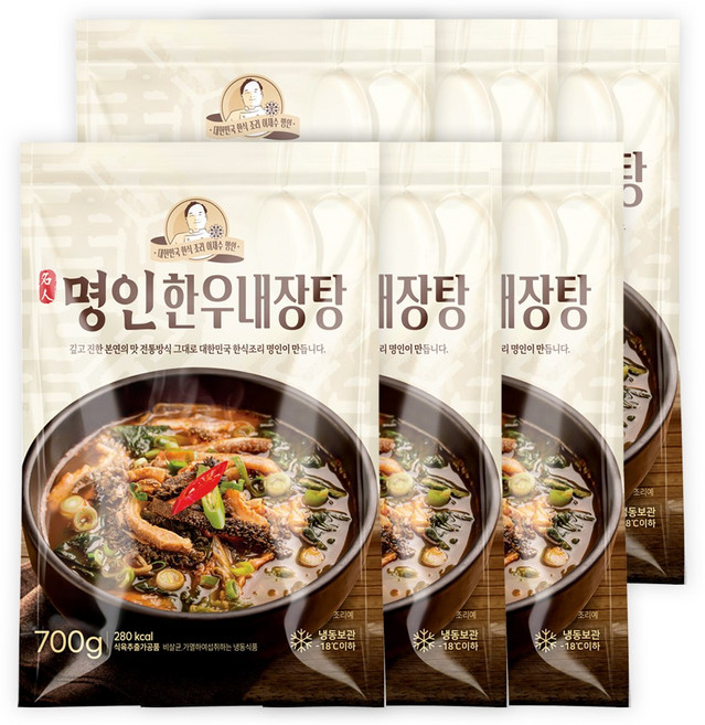 이가네식품 이재수명장 명인의 프리미엄 명인한우내장탕 700g, 6개