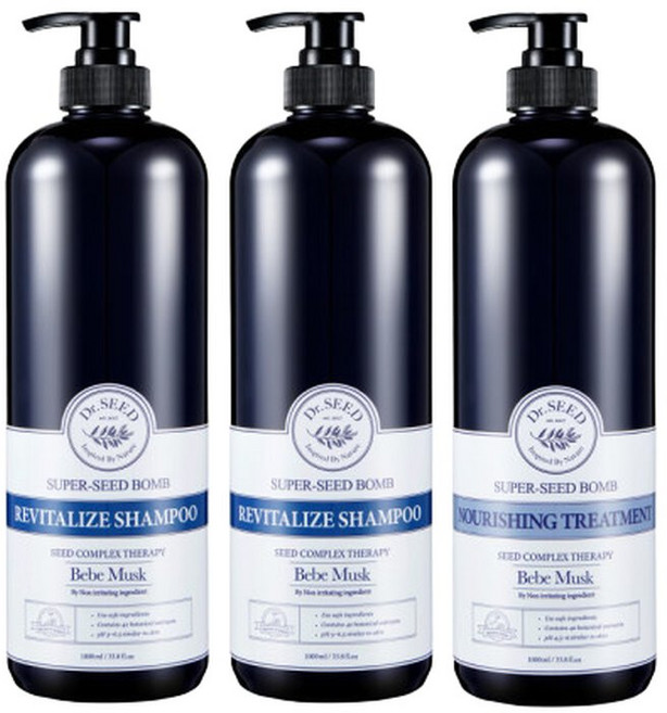 닥터시드 샴푸 1000ml 2개+트리트먼트 1000ml 베베머스크, 2개