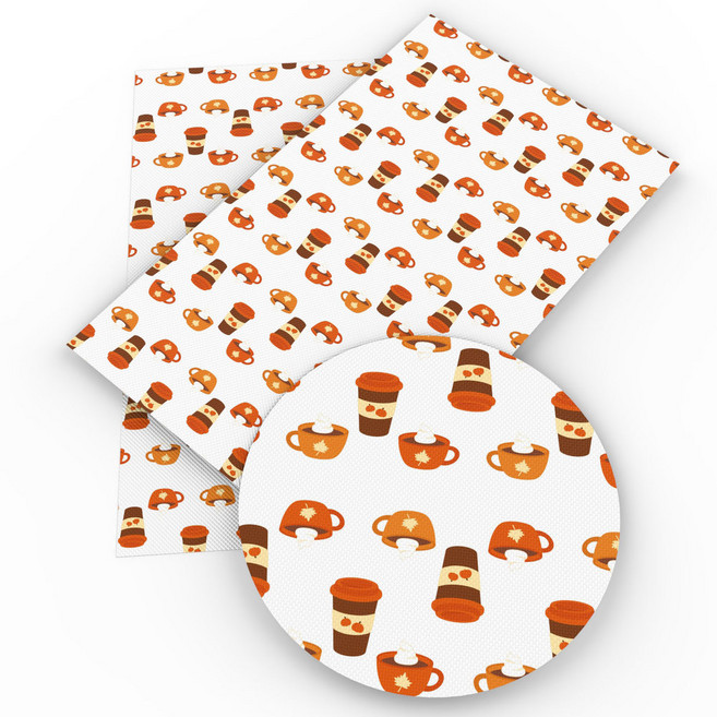 식품 주스 커피 비스킷 케이크 인쇄 합성 인조 가죽 시트 DIY 활 공예 선물 장식 비닐 20x33cm, 1070165, 1개