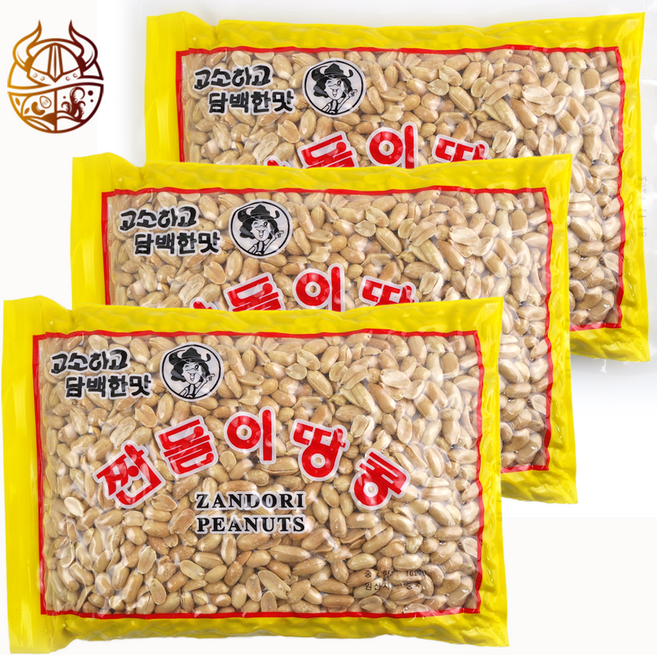 바이킹푸드 짠돌이땅콩 1kg X 3개 / 짭짤이 조미땅콩 깐땅콩 튀긴땅콩 튀김땅콩