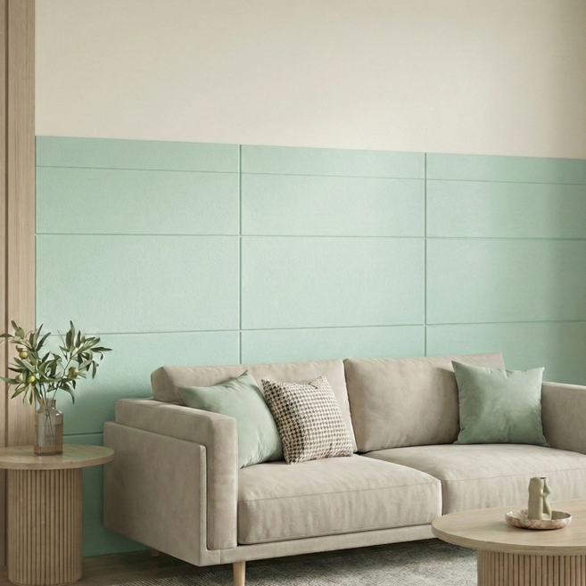 층간소음 특대형 방음 벽면 충돌 방지 두꺼운 접착식 우리집 안심 보호대, 파스텔 민트, 1개