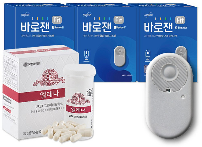 한독 바로잰fit 연속 혈당 측정기 15일 3세트+여성 유산균 엘레나 프로바이오틱스 30캡슐, 1개, 본품3개+엘레나30캡슐