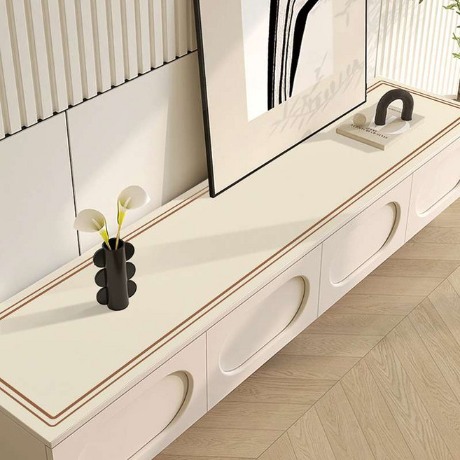 거실장커버 가리개 테이블보 티비장 TV다이 TV장 장식장 카바 오일불침투방지 북유럽 매트 방수 먼지 서랍장 깔개 협탁보 덮개 30cm100cm 조금 조금 조금 1개, 30×120cm × 심플한 골든 브라운 × 1개