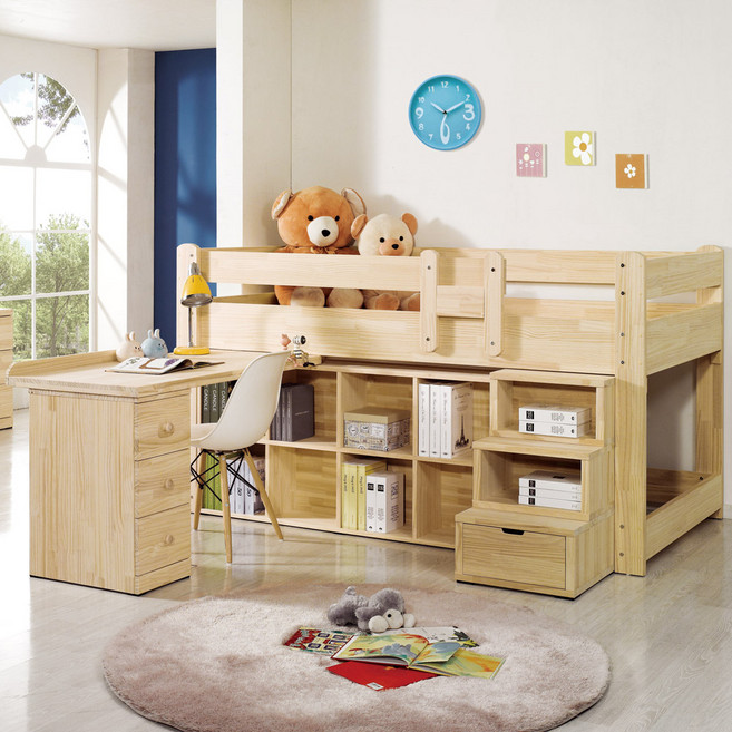 웬디 벙커침대 책상 세트, 네츄럴
