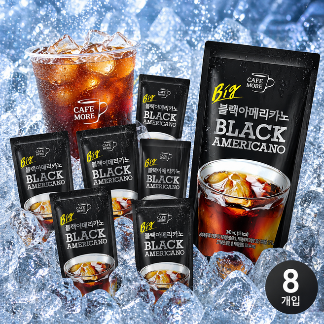 [카페모어] 빅 블랙 아메리카노 (340ml 8입) 진한 커피 추출액으로 만든 ~, 8개, 340ml