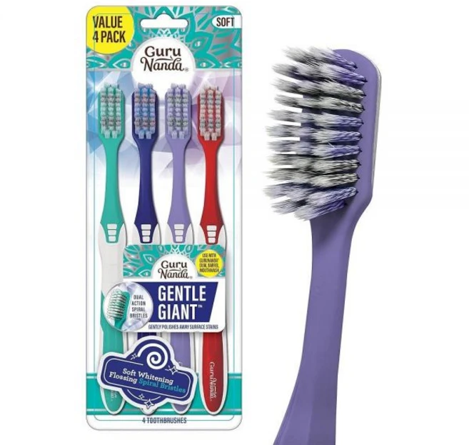 GuruNanda 칫솔 - 소프트ex 칫솔모 및 노 슬립 ErgoDexa 손잡이 민감한 치아 잇몸에 순함 성인 어린이의 최적의 구강 웰빙 촉진(4팩)_173795, 차콜, 1 Count (Pack of 2)_173795 - 쿠팡