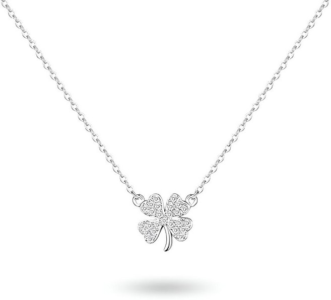 999 실버 샤이닝 클로버 목걸이 여성용 순은 여성 목걸이 은 펜던트