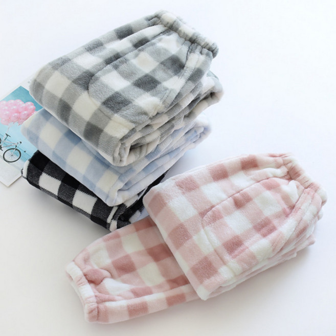 고몰 남여공용 커플 체크 극세사 수면바지 1+1