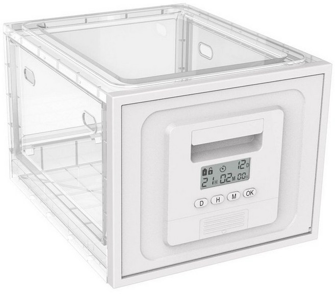 금욕상자 태블릿 스마트폰 잠금장치 노트북 타이머, 1개, 투명 + 흰색 문 금욕상자