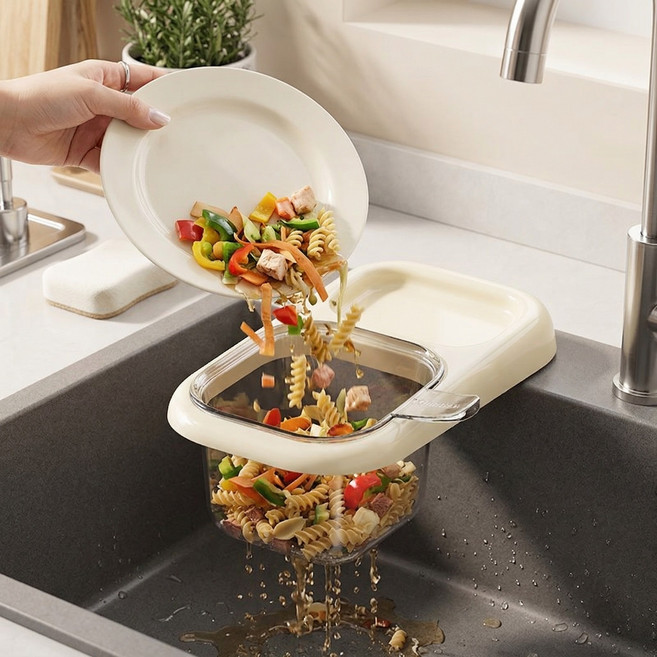 슈나온 싱크대 음식물 거름망 물빠짐, 1개, 베이지