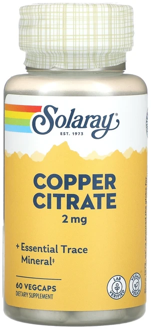 Solaray 구리 시트레이트 2mg 베지 캡슐 60정, Solaray구리시트레이트2mg베지캡슐60정, 1개 - 쿠팡