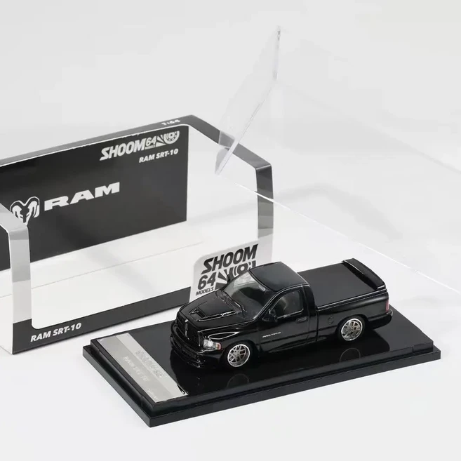ShoomGCD 1:64 RAM SRT10 픽업 베어링 휠 합금 모터 차량 다이캐스트 자동차 장난감 컬렉션 소년 선물, 02 black