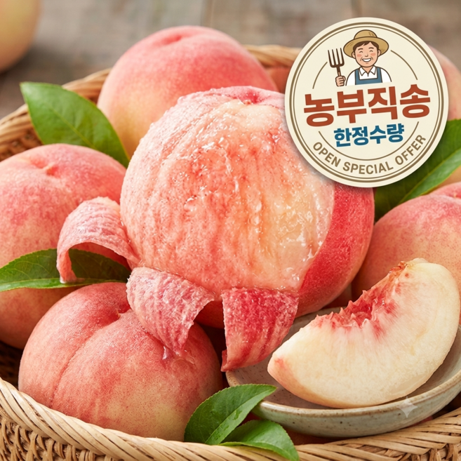 [농부직송] 초고당도 꿀폭탄 말랑이 백도 복숭아 물복 프리미엄 산지직송, 1박스, 1kg
