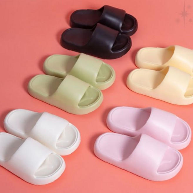 마카롱 구름 무소음 거실 욕실 EVA 슬리퍼 미끄럼방지, 1개, 38_39(240mm~245mm)_블랙