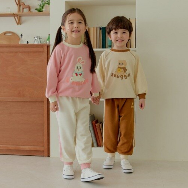 아이숲 프렌즈 스티치 맨투맨 셋업(2color)