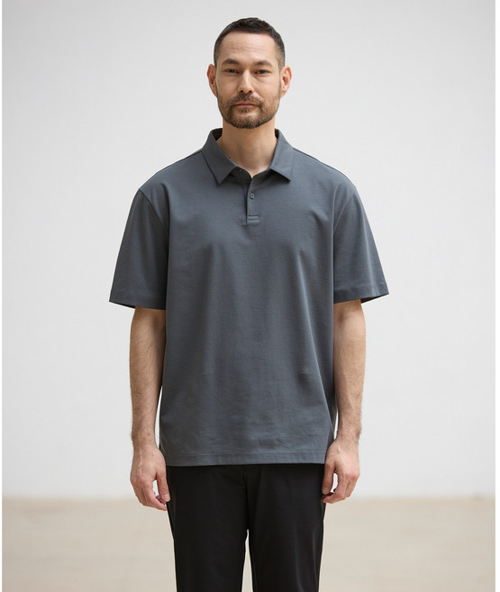 [STCO] 남성 수피마 코튼 카라 반팔 티셔츠 세미오버핏 카키