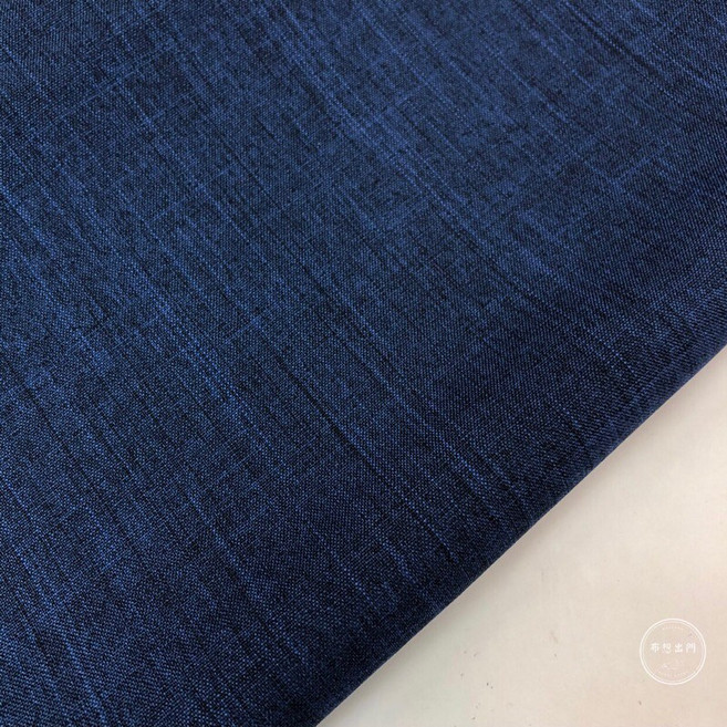 布想出門 雙色仿麻紗布料：輕薄透氣、抗皺快乾手作古布 多色可選, DT06深藍,碼