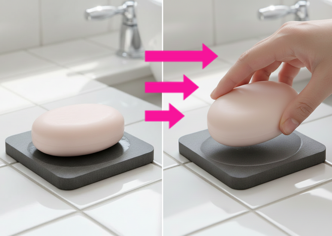 주주야 규조토 컵받침 티코스터 비누받침 흡수 건조 1+1, 1개, 그레이