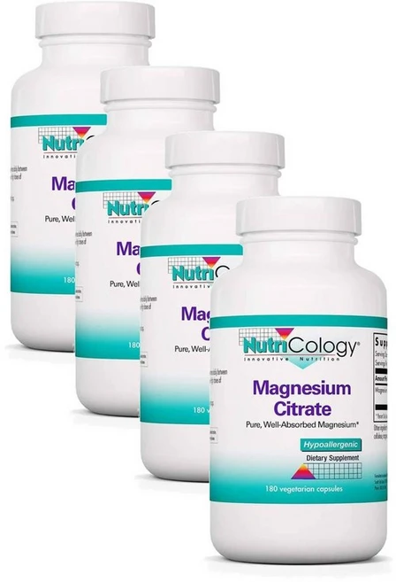 뉴트리콜로지 마그네슘 시트레이트 Nutricology Magnesium Citrate, 4개, 180정 - 쿠팡