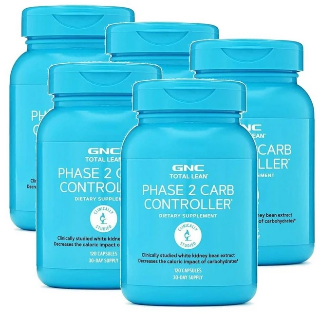 지엔씨 토탈 린 2단계 탄수화물 컨트롤러 캡슐 GNC Phase 2 Carb Controller, 5개, 120정 - 쿠팡