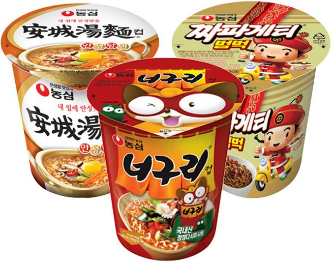 농심 소컵 너구리x6컵+안성탕면x6컵+짜파게티 범벅x6컵, 18개