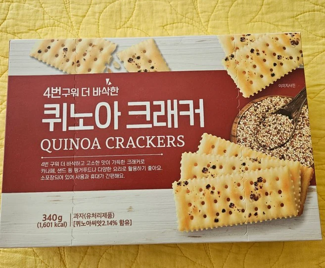 4번구워 더 바삭한 퀴노아 크래커, 2개, 340g - 쿠팡