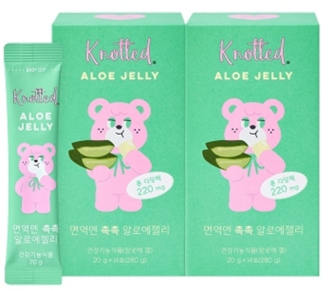 노티드 면역엔 촉촉 알로에젤리 14p, 280g, 2개