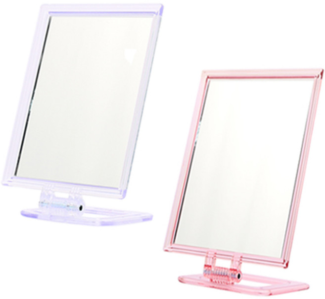 에이브 사각 스탠드 거울 중, 핑크