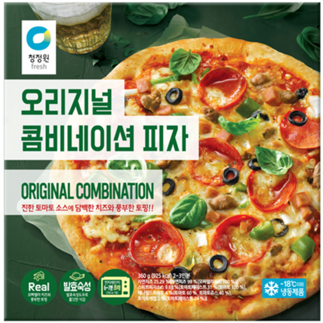청정원 오리지널 콤비네이션 피자 360g, 12개