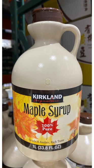 Kirkland Signature 100% 楓糖漿 Grade A Amber, 1個, 1L