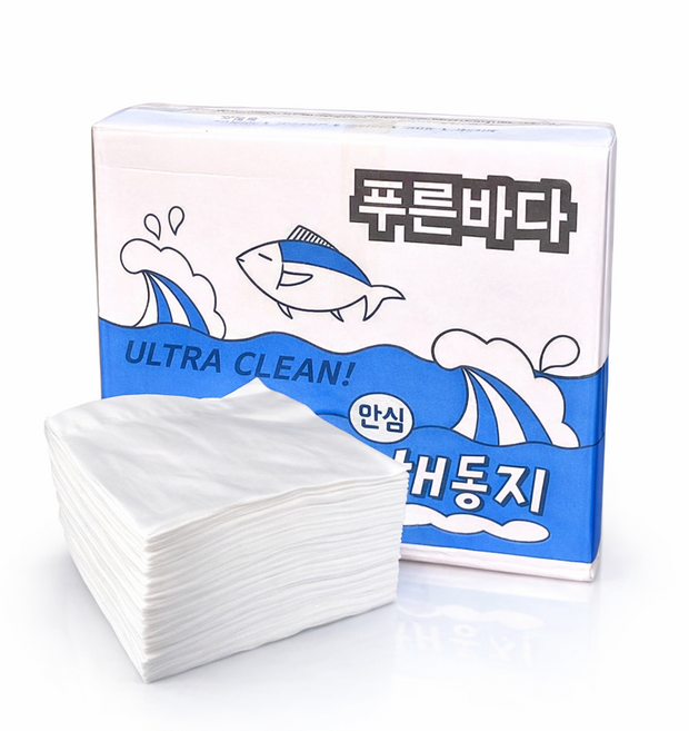 흡수력 좋은 2겹 푸른바다 해동지, 화이트, 900개, 1개