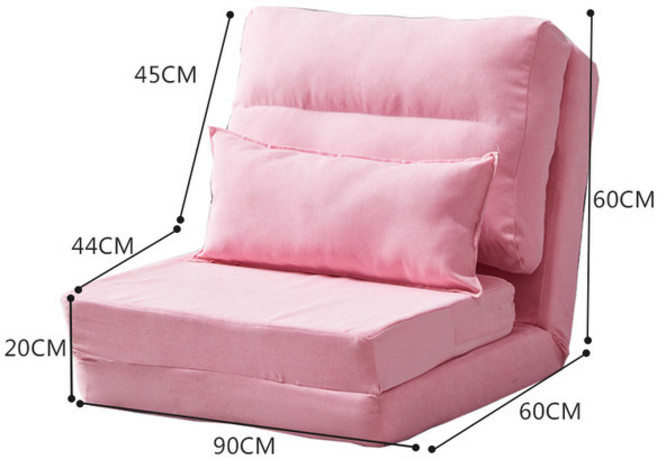 1인용 원룸 자취방 좌식소파 침대 소파베드, 핑크 90cm