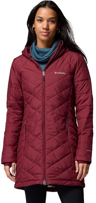 Columbia Womens Heavenly Long Hooded Puffer Jacket River Blue Small 165429