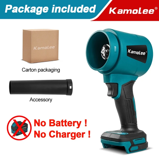Kamolee 400 메터/초 터보 제트 팬 3000W 무선 전기 공기 송풍기 18V 21V 배터리 용 폭력적인 휴대용 전동, 01 No Battery Carton, 01 CHINA