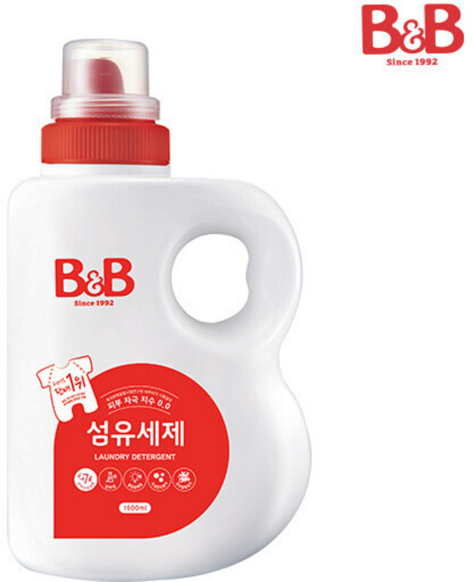 비앤비 섬유 유아 세제 베이비파우더향, 1.5L, 6개